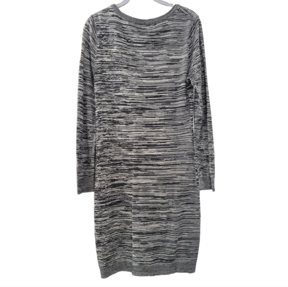 Marc New York Knit Long Sleeve Mini Bodycon Sweater Dress Sz M Grey & Black - Picture 4 of 10